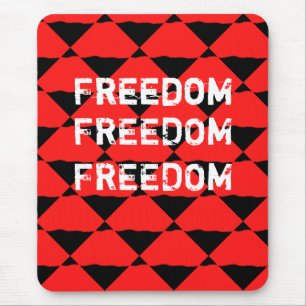 Modern Black and Red Abstract Pattern Mouse Mat