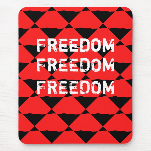 Modern Black and Red Abstract Pattern Mouse Mat (Front)