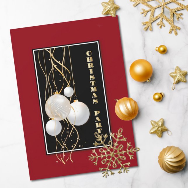 Modern Black and Red Christmas Party Invitation (Creator Uploaded)