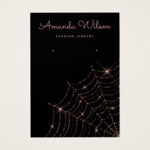 Modern Black and rose gold earring Display card 