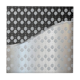Modern Black and Silver Ceramic Tile