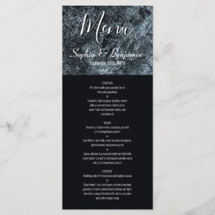Modern Black and Silver Wedding Menu