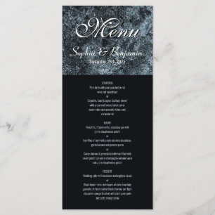 Modern Black and Silver Wedding Menu