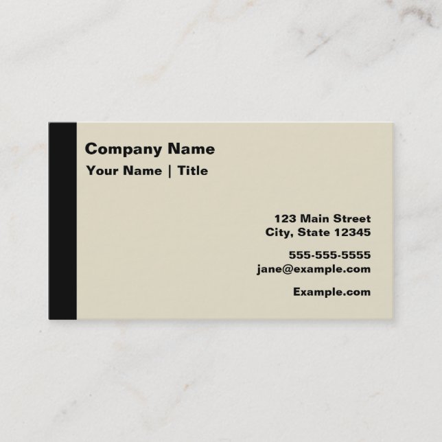 Modern Black and Tan Business Card (Front)