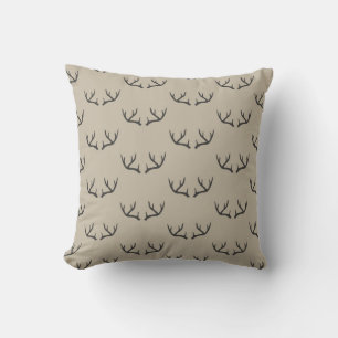 Modern black and taupe Antlers patterned  Cushion