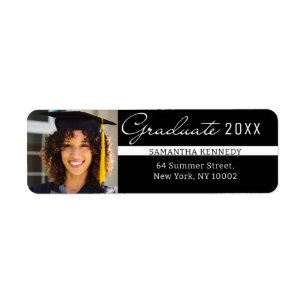 Modern Black and White 2025 Graduation Photo