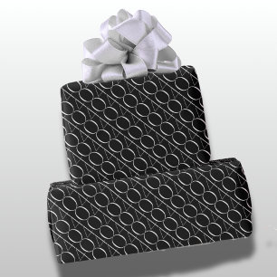 Modern Black and White 40th Birthday Wrapping Paper