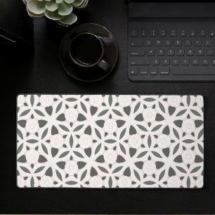 Modern Black And White Abstract Geometric Area Desk Mat