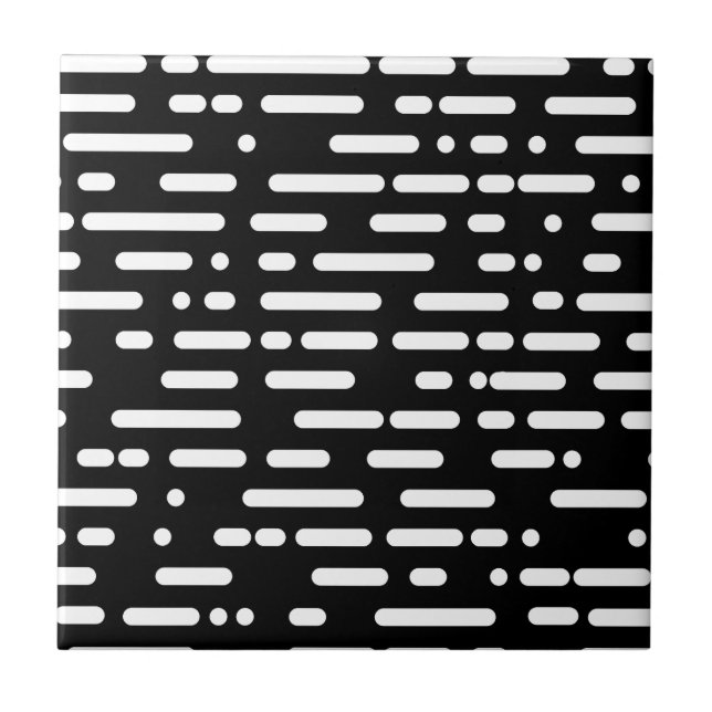 Modern black and white abstract pattern l Elegant Tile (Front)