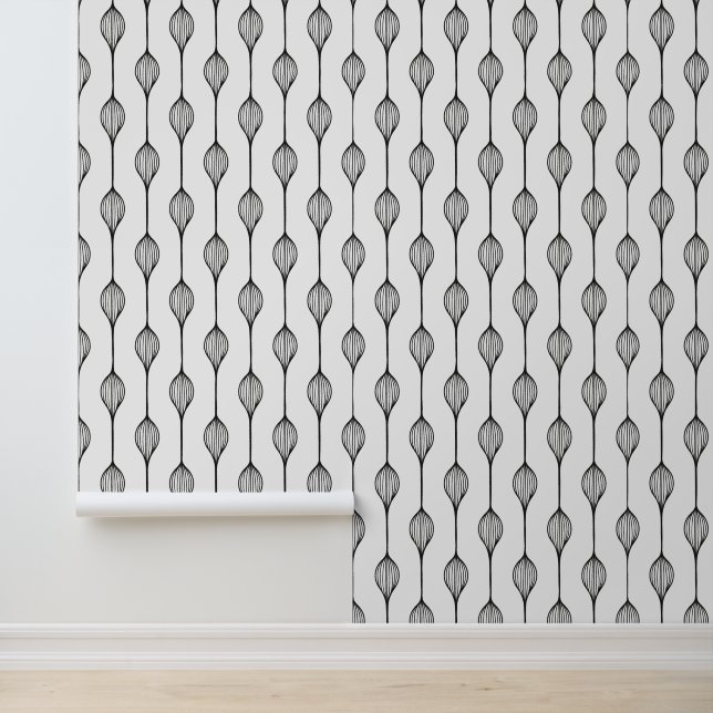 Modern Black and White Abstract Pattern Wallpaper (Application)
