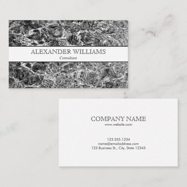 Modern Black and White Abstract Photo Business Card (Front/Back)