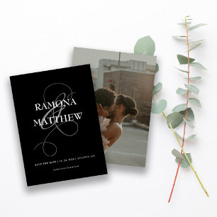 Modern Black and White Ampersand Photo  Save The Date