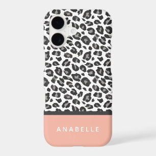 Modern black and white animal leopard print