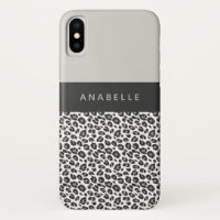Modern black and white animal leopard print