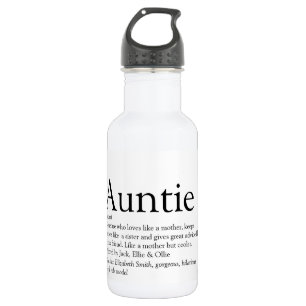 Modern Black and White Aunt Auntie Definition 532 Ml Water Bottle