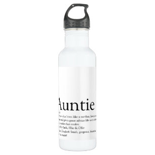 Modern Black and White Aunt Auntie Definition 710 Ml Water Bottle
