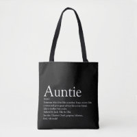 Modern Black and White Aunt Auntie Definition 