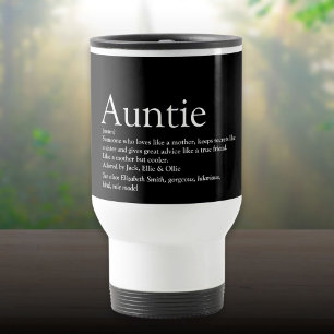Modern Black and White Aunt Auntie Definition Travel Mug