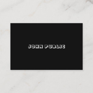 Modern Black And White B&W Elegant Minimalist Business Card