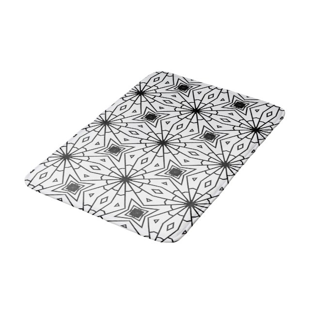 Modern Black and White  Bath Mat (Angled)