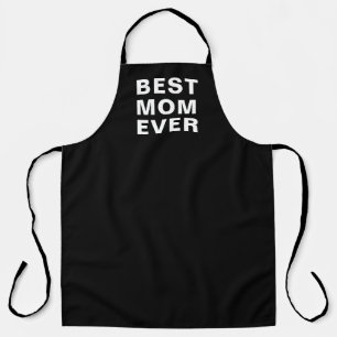 Modern Black And White Best Mum Typography Kitchen Apron