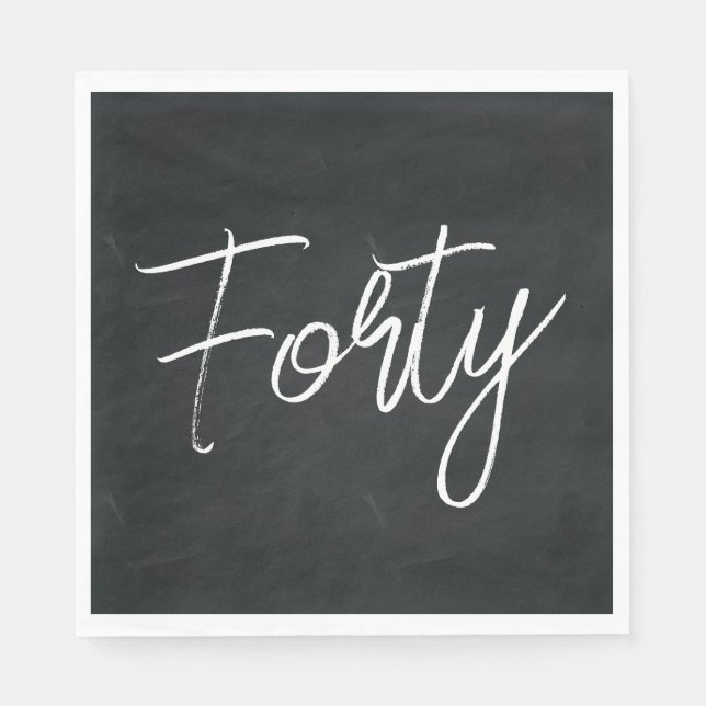 Modern Black and White Birthday Party Napkin (Front)