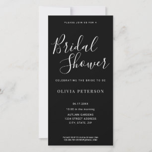 Modern Black and White Bridal Shower Invitation