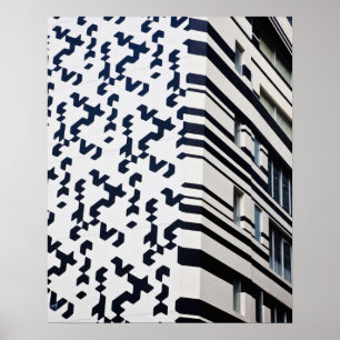 Modern black and white building in Hong Kong 2 Poster
