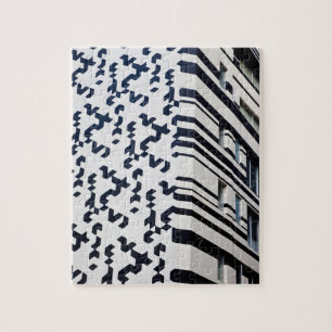 Modern black and white building in Hong Kong Jigsaw Puzzle