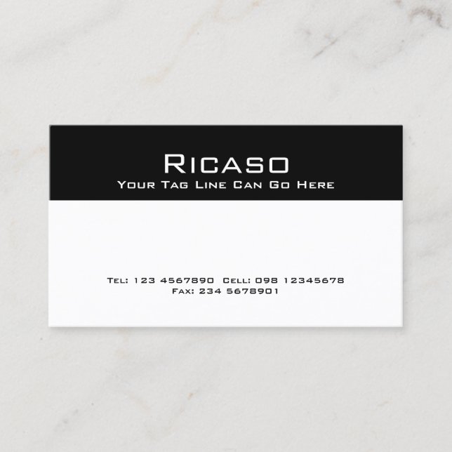 Modern Black and White Business Card (Front)