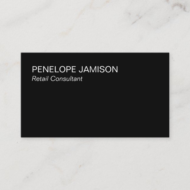 Modern Black and White  Business Card (Front)
