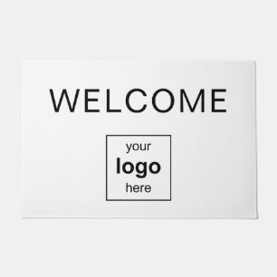 Modern Black And White Business Logo  Doormat