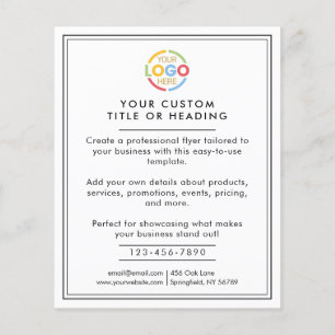 Modern Black and White Business Logo Promotional Flyer