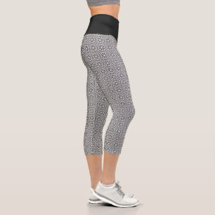 Modern Black and White Capri Leggings