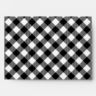 Modern Black and White Check Gingham Pattern Envelope