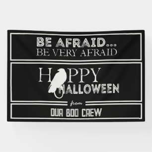 Modern Black And White Chic Glam Halloween Party Banner