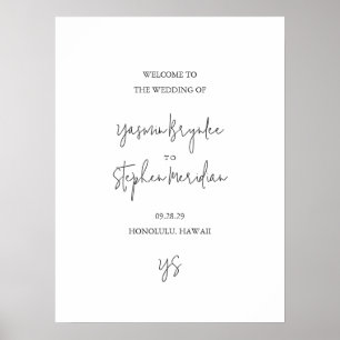 Modern Black and White Chic Wedding Poster