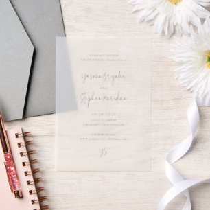 Modern Black and White Chic Wedding Save the Date Vellum Invitations