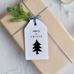 Modern Black and White Christmas Tree and Dots Gift Tags<br><div class="desc">These modern holiday gift tags feature a black Christmas tree on a white background,  and the words "Merry and Bright." The back of the tag is decorated with abstract black dots on a white background.</div>
