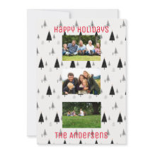 Modern Black and White Christmas Tree Pattern