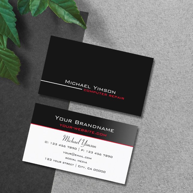 Modern Black and White Classic Cool Professional Business Card (Creator Uploaded)