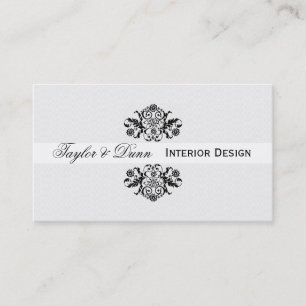 Modern Black and White Classic Elegant Antique Business Card