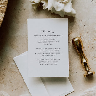 Modern Black and White Classy Wedding Enclosure Card