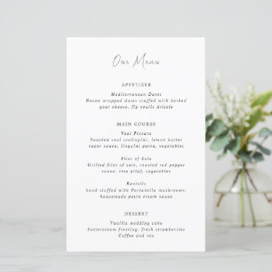 Modern Black and White Clean Wedding Menu
