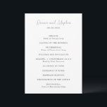 Modern Black and White Clean Wedding Programme<br><div class="desc">Modern wedding program featuring a simple design with a combination of an elegant script and classic serif fonts.</div>