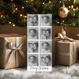 "Modern Black and White Collage Christmas Photo 