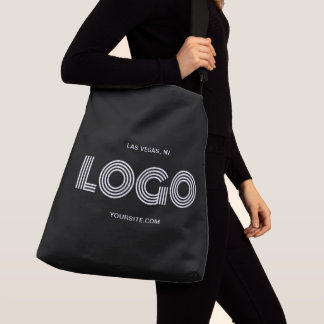 Modern Black and White Company Logo Crossbody Bag