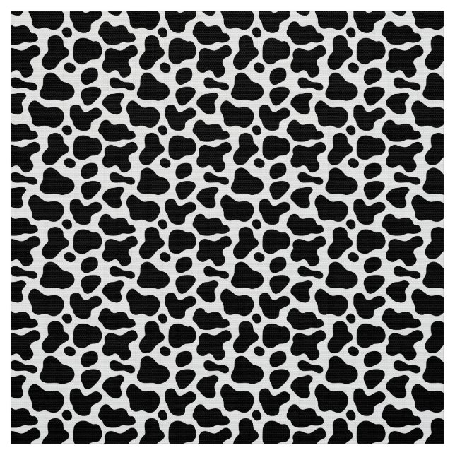 Modern black and white cow pattern for sewing fabric (Swatch)