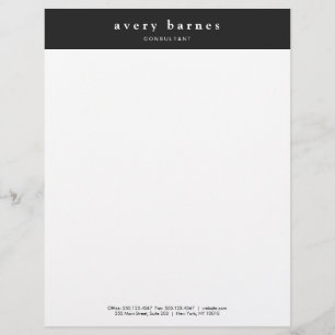 Modern Black and White Creative Professional Letterhead
