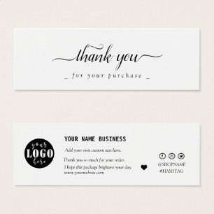 modern black and white custom logo thank you